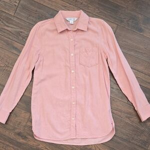 Old Navy Light Pink Casual Button Down Shirt (tunic length)